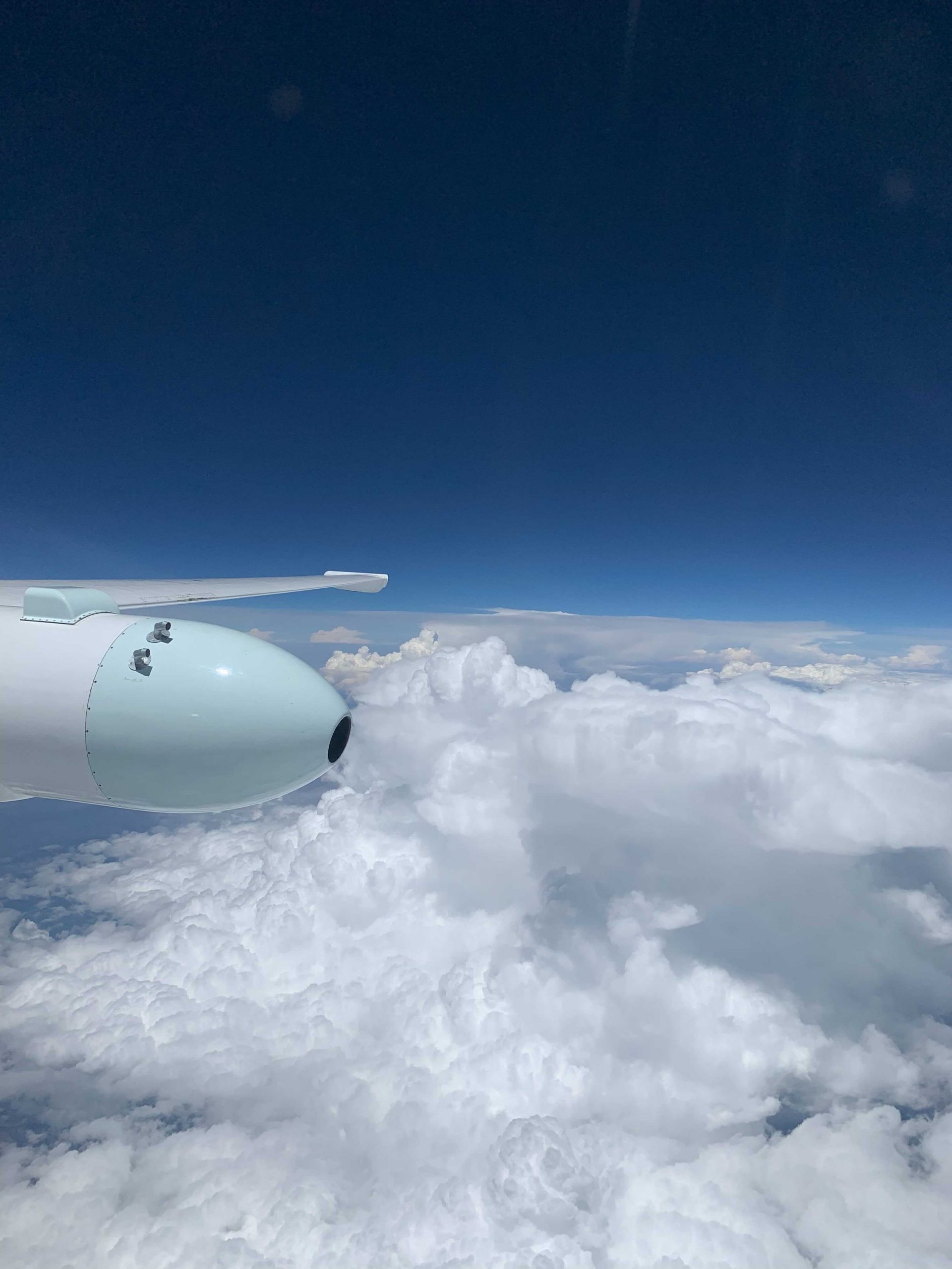 A picture of non-overshooting convective storms reaching up to 45 kft taken by the pilot (Gary “Thor” Toroni) on DCOTSS Research Flight 02 on 20 July 2021. Photo credit: Gary “Thor” Toroni