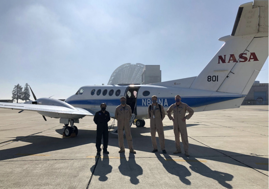 Crew in front of the NASA King Air B200.